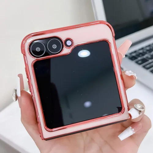 Miniatura 5 de Bonita funda compatible con Samsung Galaxy Z Flip 5/Z Flip 6 de 6.7 pulgadas, cuentas de lujo de color dorado 3D de arena movediza con soporte