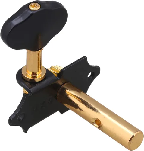 Miniatura 6 de Yibuy Aleación de zinc negro dorado estilo abierto máquina de guitarra cabeza afinación clavijas de bloqueo sintonizadores 3L 3R 18:1 para guitarra