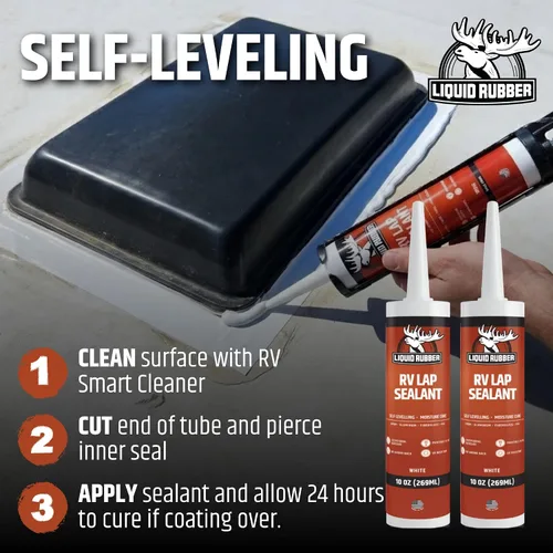 Miniatura 5 de Liquid Rubber - Sellador de solapa para RV, color blanco, 1 paquete