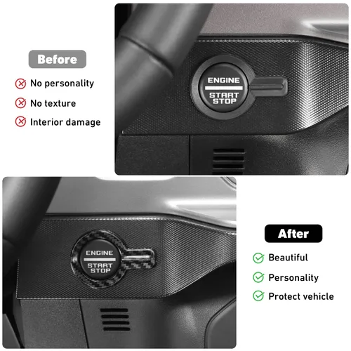 Miniatura 2 de Linskip Anillo de botón de arranque compatible con Ford Bronco 2021-2025, cubierta del botón de arranque del motor para accesorios interiores Bronco