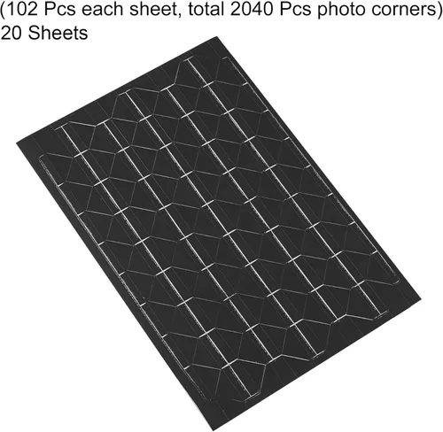 Miniatura 3 de PATIKIL Adhesivo de esquina para fotos, 20 hojas/2040 unidades, etiqueta autoadhesiva de PVC para montaje de fotos, diario, álbum, diario, álbum