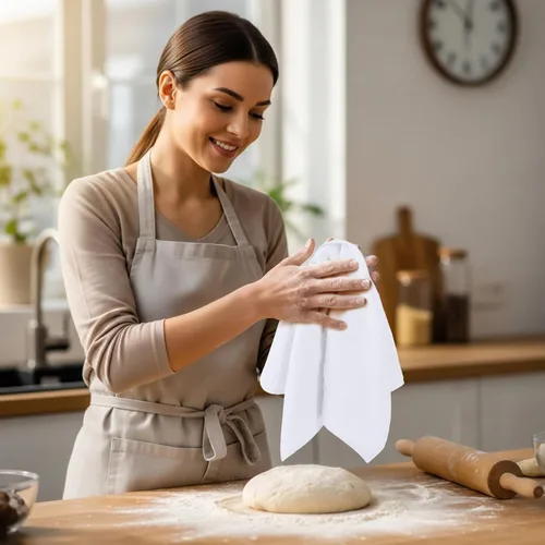 Miniatura 2 de Utopia Kitchen Paquete de 6 toallas blancas de 28 x 28 pulgadas, 100% algodón para limpiar y secar, paños de cocina altamente absorbentes Blanco