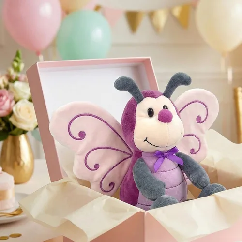 Miniatura 9 de Peluche de mariposa con bolsa de capullo, 12 pulgadas, color morado para niñas pequeñas Soft polyester metamorphosis pretend play toy with