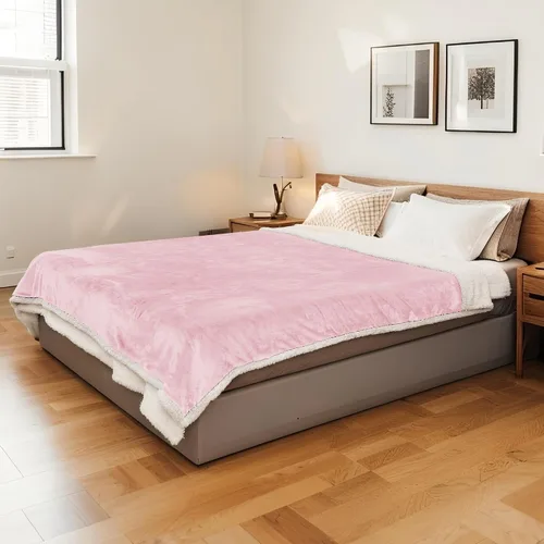 Miniatura 43 de Manta térmica eléctrica tipo throw tamaño 50"x60" - Tela de franela y sherpa de doble cara, 6 ajustes de calor y 3 horas de apagado automático