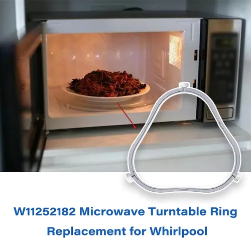 Miniatura 7 de 7.48 pulg. W11252182 Anillo de reemplazo de plato giratorio para microondas Whirlpool con rodillos 8206227 Soporte de charola de vidrio
