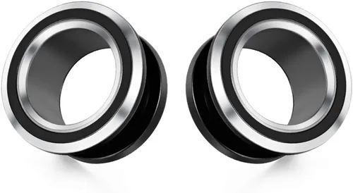 2PCS 316L Acero Inoxidable Dos Colores Tornillo Túnel Oído Tapón Expansor Estirador Calibre 0G-1"