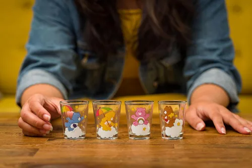 Miniatura 9 de Silver Buffalo Care Bears on Clouds con Funshine, Tenderheart, Cheer and Grumpy Bear - Juego de 4 mini vasos de 1.5 onzas Osos de cuidado