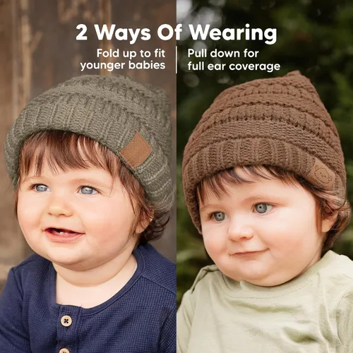 Miniatura 30 de KeaBabies 3-Pack Baby Beanies for Boys, Girls - Stretchy Knit Baby Hats, Cute Newborn