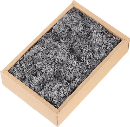 Miniatura 14 de MECCANIXITY Musgo de reno preservado de 7.8 onzas, musgo artificial decorativo negro para plantas en maceta, manualidades de interiores, centros