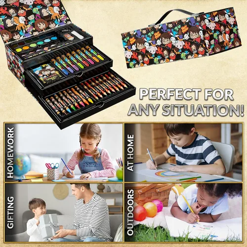 Miniatura 3 de Harry Potter Regalos Lápices de Colores 130 piezas Kit de Suministros de Arte para Dibujo Suministros Escolares Pintura Lápices de Dibujo para Niños