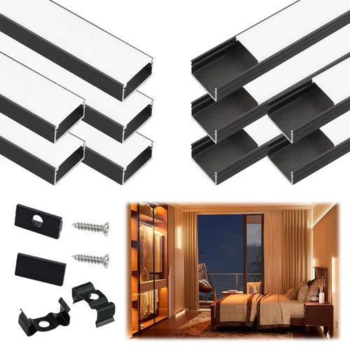 Miniatura 11 de Muzata Paquete de 10 tiras LED de aluminio plateado con cubierta blanca lechosa U102 WW 2M