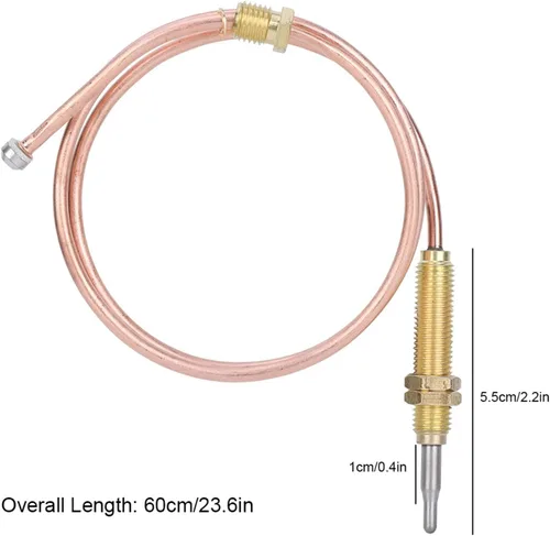 Miniatura 3 de Piezas de repuesto para fogatas de termopar, rosca M8 para quemador de gas, sonda de termopar de 23.622 in, calentador al aire libre, accesorios