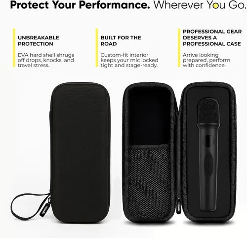 Miniatura 7 de Sistema de Micrófono Inalámbrico Bowens – Micrófono Inalámbrico para Karaoke con Receptor, Control de Eco, Pantalla LCD, Carga USB-C, Adaptador