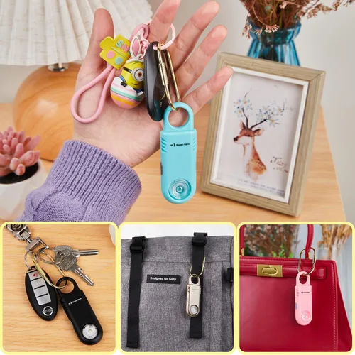 Miniatura 6 de 135dB recargable Mutual SOS Paging Personal Alarm Antideslizante Grip Llavero Sirena para Mujer. Linterna ultra brillante incorporada. Alertas