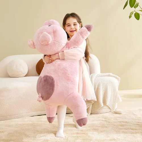 Miniatura 6 de IKASA Juguete de peluche de cerdo gigante, juguetes grandes de 30 pulgadas, regalos para niños, niñas, niños, novia y niños