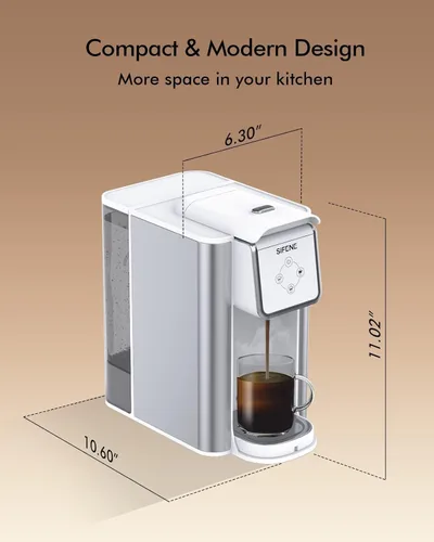 Miniatura 3 de SIFENE Cafetera de goteo 3 en 1 de una sola porción, cafetera compacta compatible con K-Cup/K-Pod para café molido y té, depósito de agua extraíble