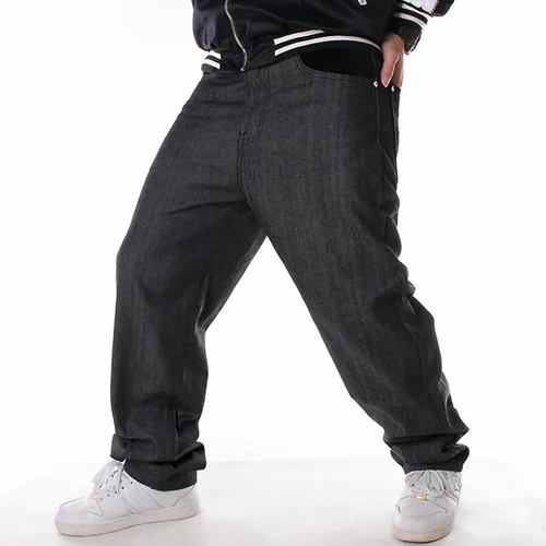 Miniatura 4 de Y2K Jeans - Pantalones de mezclilla para hombre, estilo hip hop, estilo vintage, bordados, estilo gótico, recto, holgados, pierna ancha