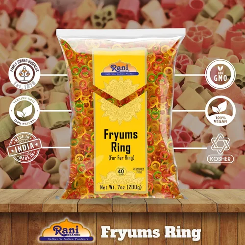 Miniatura 6 de Rani Far Far / Fryums (pellet de trigo y tapioca) Forma de anillo de 7 onzas (7.05 oz) ~ Vegano, Kosher, sin cocinar, utilizado para hacer papad