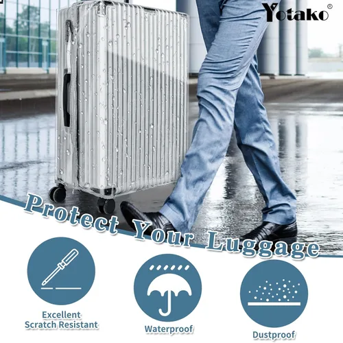 Miniatura 6 de Yotako Protectores de cubierta de maleta de PVC transparente 24 28 30 pulgadas cubierta de equipaje para maleta con ruedas, Transparente, Pvc