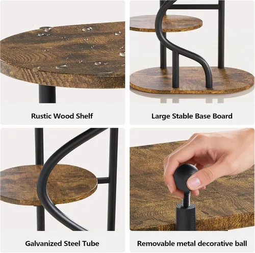 Miniatura 3 de Soporte para plantas para interiores y exteriores, soporte de metal de 13 pulgadas de alto, soportes de pedestal de hierro forjado resistentes