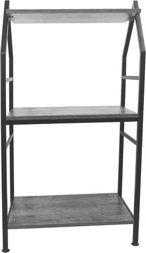 Miniatura 8 de Estantería pequeña industrial de 3 niveles, estantería estrecha de metal, organizador de almacenamiento para libros para sala de estar, dormitorio