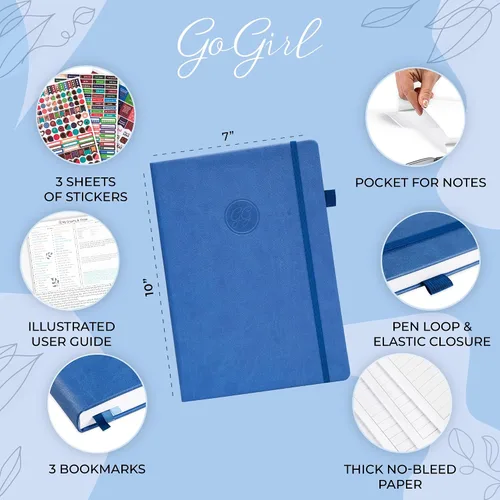 Miniatura 2 de GoGirl Planner PRO Schedule - Agenda sin fecha con ranuras horarias, organizador mensual, semanal y diario, libro de citas para gestión del tiempo