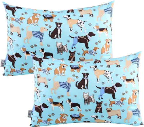Fundas de almohada para niños pequeños, paquete de 2 fundas de almohada que se adaptan a almohadas de 13 x 18 o 12 x 16 pulgadas, funda de almohada
