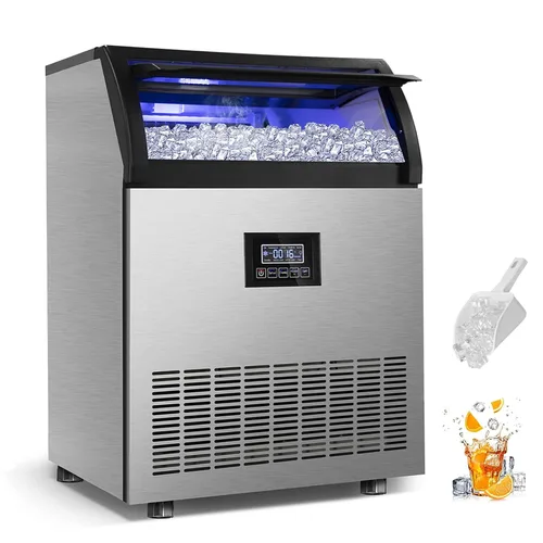 Miniatura 9 de Máquina comercial para hacer hielo de 120 libras/24 horas con capacidad de hielo de 35 libras, 45 cubos de hielo transparentes listos en 11-20