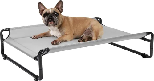 Miniatura 13 de Veehoo Cama elevada para perros al aire libre, camas elevadas para perros grandes, cuna lavable con reposacabezas laterales, patas antideslizantes