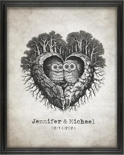 Miniatura 10 de Impresión personalizada para parejas y familias – Regalo de boda, aniversario o nueva casa – Nombres y fecha personalizados – Arte de pared elegante