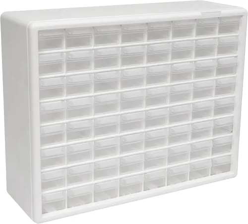 Miniatura 20 de Repisa para almacenamiento de piezas, de plástico, con 26 cajones Akro-Mils 10126REDBLK20, de 20 pulgadas x 10-1/4 pulgadas x 6-3/8 pulgadas, rojo