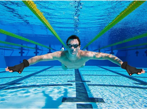 Miniatura 6 de Sumind 2 pares de guantes de natación de neopreno para entrenamiento acuático, guantes de neopreno, para fitness, aeróbicos acuáticos, entrenamiento