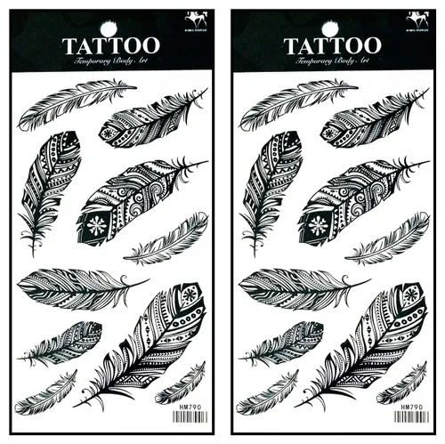 Miniatura 22 de Tatuajes de 2 hojas coloridas y hermosas flores de orquídea de jazmín rosa, temporales, tatuajes falsos de fantasía, moda para mujeres, pintura