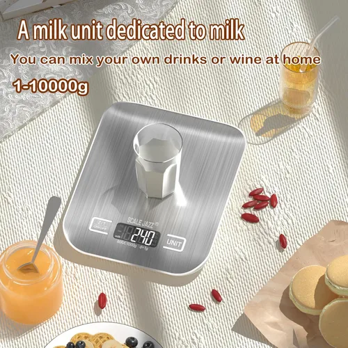 Miniatura 3 de Mini báscula digital de 22.0 lbs/22 libras, báscula de cocina, báscula de alimentos, báscula de café, 6 unidades, apagado automático, tara, acero