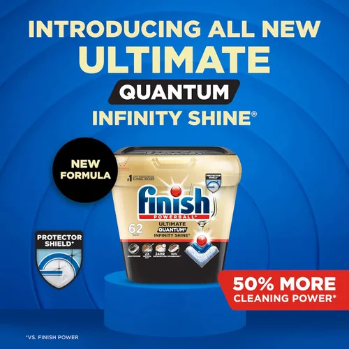 Miniatura 2 de Finish Ultimate Infinity Shine - Cápsulas para lavavajillas, detergente sin necesidad de pre-enjuague, elimina manchas quemadas, con Protector
