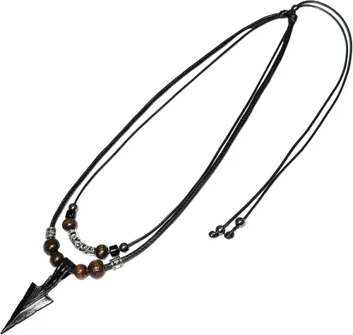 Miniatura 6 de Collar de doble capa con colgante de acero inoxidable para hombre, collar de cadena con colgante de punta de lanza fresca