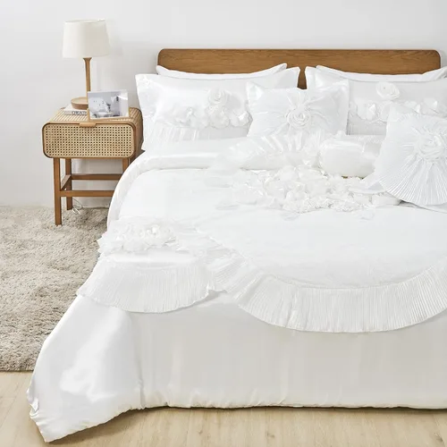 Miniatura 14 de Tache Home Fashion Cinnnamon - Juego de edredón victoriano con volantes florales ((6 piezas), King, canela Chai (VEMA1612-K)