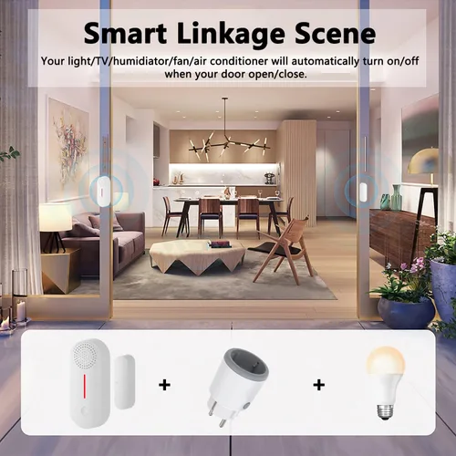 Miniatura 4 de Sensor de puerta inteligente WiFi, alarma inalámbrica con sensor de ventana de puerta, mini sensor de contacto para seguridad del hogar