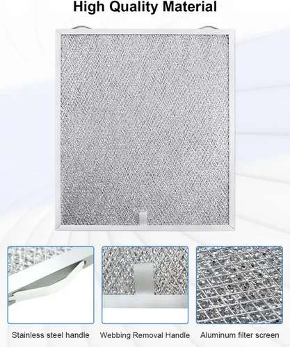 Miniatura 4 de 2 filtros de campana extractora S99010430-002 compatibles con Broan Nutone Ken-more de 15-3/4 pulgadas x 13-7/8 pulgadas x 3/8 pulgadas x 3/8