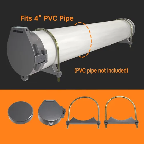 Miniatura 7 de Kit de Portaconductos de 4 Pulgadas de Diámetro - Portaconductos de PVC, Incluye Hardware de Montaje