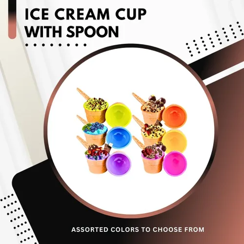 Miniatura 5 de Green Direct Copas de yogur congelado de helado de Sundae de plástico con cucharas - Cuencos de postre para helado (240)