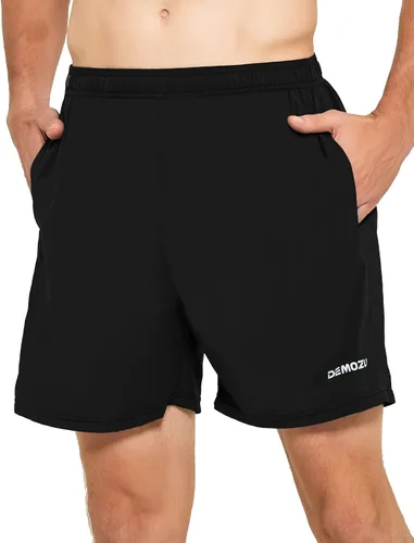 DEMOZU - Pantalón corto de running para hombre de 5, ligero, transpirable, para entrenamiento, atletismo, gimnasio, correr, con bolsillos
