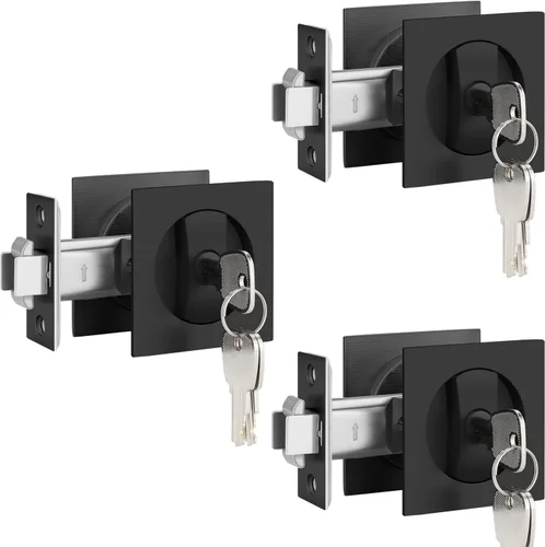 Miniatura 16 de Paquete de 6 manijas de puerta de paso para pasillo o armario, manijas interiores de latón satinado sin llaves, manijas de puerta interiores doradas
