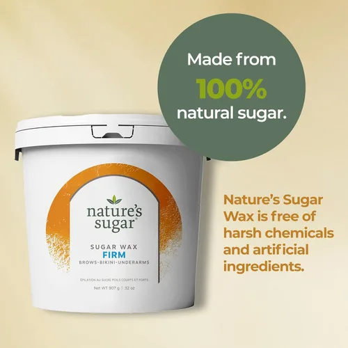 Miniatura 2 de Nature’s Sugar Pasta de Cera de Azúcar Firme para Depilación de Pelo Grueso - Cejas, Axilas y Bikini – Suave Sin Tiras para Cuerpo, Cara y Todo Tipo