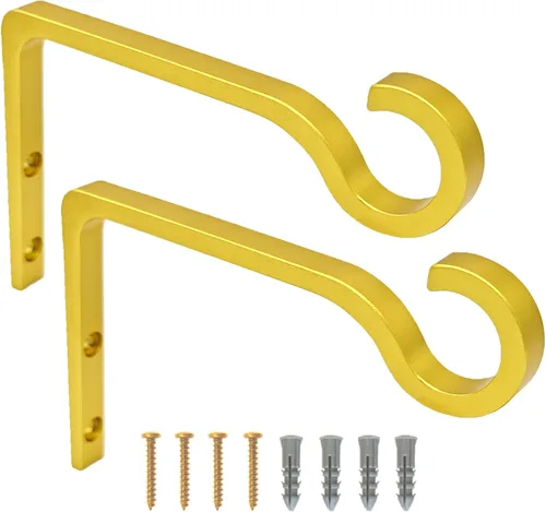Miniatura 44 de QIEGL Soporte colgante para plantas de 6 pulgadas, gancho de metal para plantas, gancho de pastor decorativo para colgar linternas, comedero