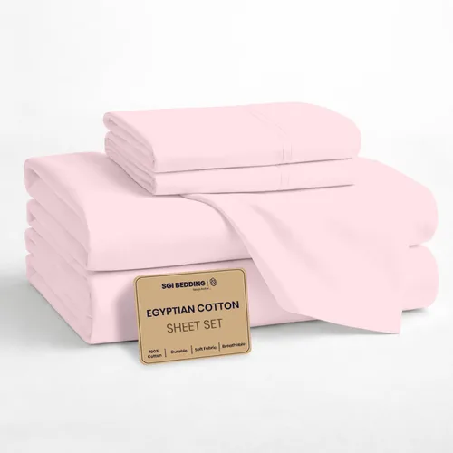 Miniatura 11 de SGI bedding Sábanas 100% algodón egipcio tamaño individual – Sábanas refrescantes, ropa de cama blanca suave y transpirable, ropa de cama de lujo