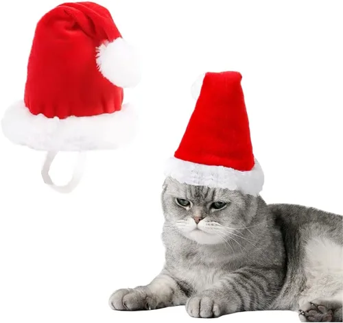 Miniatura 8 de ANIAC Sombreros de hámster de Navidad, disfraz de conejillo de indias, mini sombrero de Santa para gatito, chinchilla, conejo, erizo, hurón
