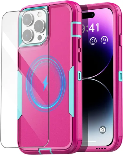 Miniatura 8 de AICase Funda para iPhone 14 Pro Max (6.7") con Protector de Pantalla de Vidrio, Protección contra Caídas de Servicio Pesado, Cuerpo Completo