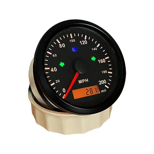 Miniatura 3 de ELING Medidor de velocidad automático universal 0-200 MPH GPS Velocímetro ajustable odómetro alarma de sobrevelocidad 85MM 12V 24V con Negro+Negro