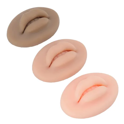 Miniatura 6 de 3 labios falsos, labios de silicona 3D para práctica de maquillaje, labios falsos de silicona suave, para práctica de tatuajes, para práctica